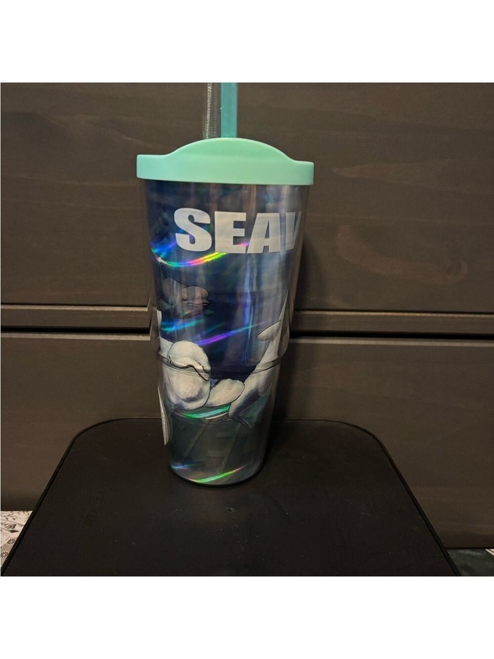New Seaworld Vibrant Blue Tumbler with Teal Lid